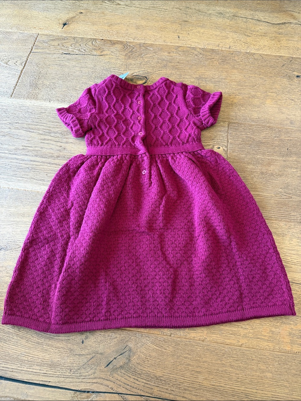 Janie and Jack Magenta Knit Bow Dress size 6 NWT - Picture 2 of 6